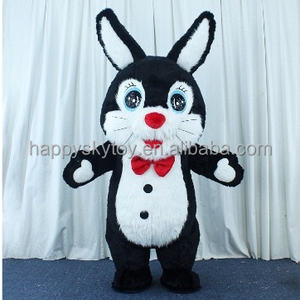 Naughty kostum maskot kelinci hitam bertelinga pendek 2.6m 2m kostum kelinci mengembang cocok untuk acara dan festival - Product Image 3