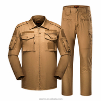 Ensemble de chemise tactique respirante camouflage Cema 728 pour hommes avec tissu Rip-Stop pour les instructeurs de formation en plein air