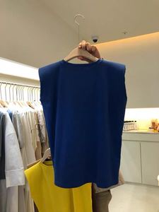 Kaos <span class=keywords><strong>Tank</strong></span> Top Wanita Tanpa Lengan Model Longgar Kerah Bulat Polos Laris untuk Musim Panas Pakaian Wanita Korea - Product Image 2