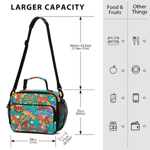 Sac à déjeuner isotherme pour enfants motif graffiti, sac fourre-tout personnalisé, sac à poignée portable réutilisable, sac isotherme pour enfants – Grande Vente - Product Image 3