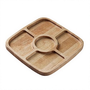 Plateau de service décoratif en bambou B.S INTERNATIONAL, jetable, écologique, fait main, 4 compartiments, pour noix, compatible lave-vaisselle et micro-ondes - Product Image 5