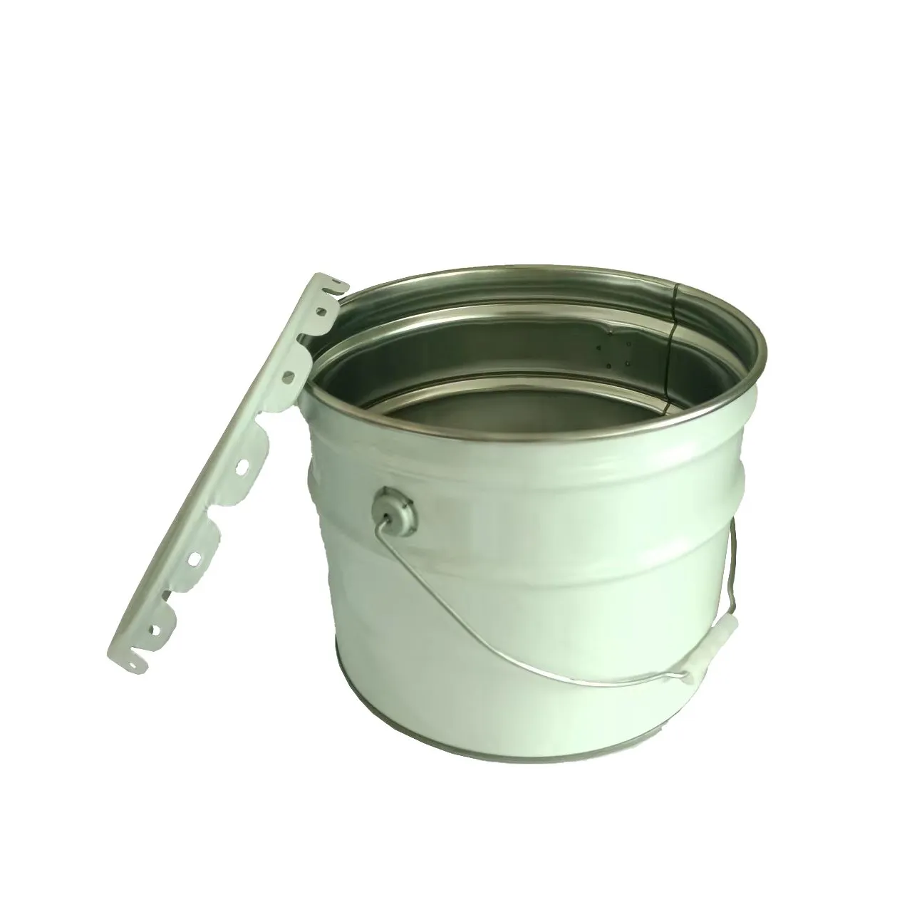 10L round empty drum oil paint bucket with flower lug cover