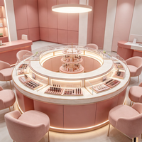 Conception d'intérieur personnalisée pour boutique de cosmétiques, présentoir, armoire, vitrine avec marbre pour la présentation de cosmétiques et de soins de la peau