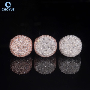 3 Colors Iced Out Moissanite <b>Cocktail</b> <b>Ring</b> 18K <b>Gold</b> Plated Pave Setting Round Brilliant Cut Women's Party Jewelry GRA <b>Ring</b> - Product Image 1