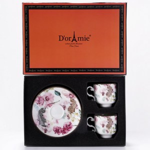 Tazas de Café Árabes de Lujo para Exportación con Platos, Tazas Pequeñas Mini Espresso con Diseño de Bestias de la Selva, Tazas y Platos de Cerámica - Product Image 1