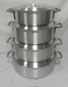 Ensemble <span class=keywords><strong>de</strong></span> casseroles <span class=keywords><strong>à</strong></span> soupe en alliage d'aluminium haute performance, 4 pièces, 33, 39, 42, 45 cm, casseroles peu profondes pour la vente sur le marché américain - Product Image 1