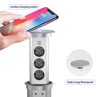 Prise de courant escamotable pour cuisine, compatible Russie, avec rallonge électrique sans fil, compatible UK/EU/Australie