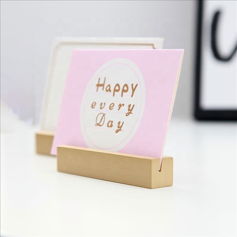 Custom Cube Office Stationery Metal Note Clips Place Card Holder Promotion Acrylic Desk Stand Photo Memo Clip