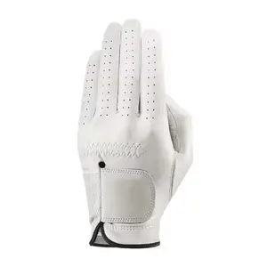Fabricante personalizado mano izquierda derecha Parche de goma Logo Cabretta cuero guantes de golf guante de golf