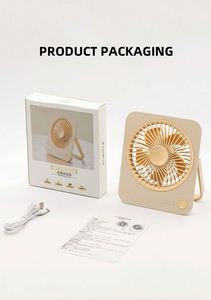 Ventilateur portable ultra-fin rechargeable, mini ventilateur de bureau USB, 3 vitesses, pour le bureau, la maison, les voyages, ensemble cadeau personnel - Product Image 6