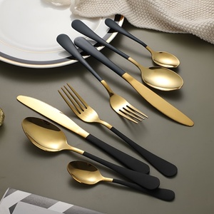 Ensemble de couverts en acier inoxydable plaqué or en vrac, fourchette cuillère couteau de cuisine - Product Image 4