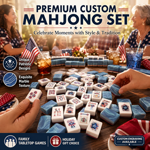 Elevated Mahjong Set: America's 250th Birthday Celebration – Complete <b>Kit</b> with <b>Tiles</b>, Mat, Carrying Case & Racks. - Product Image 5
