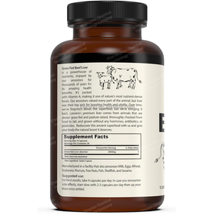 Suplemento Vitamínico de Hígado de Res Alimentado con Pasto, Órganos Deshidratados Liofilizados Naturales, Apoyo para Articulaciones y Huesos, Piel, Uñas y Energía - Product Image 6