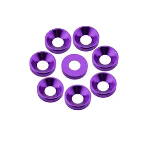 Washer Black Color Anodized M3 M4 M5 M6 M8 6mm Aluminum Glass Accessories Countersunk Washer DIN Flat Washer Black Oxide 100 PCS