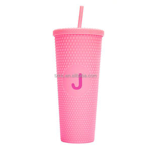 Vaso de Viaje Mate de Doble Pared con Tapa Hermética y Boca Ancha, Dorado Translúcido con Tachuelas Brillantes, para Café Helado - Product Image 4