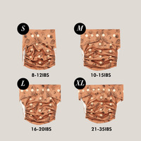 Couche lavable recyclée taille unique réglable pour bébés filles et garçons fermeture à pression imprimée douce respirante et lavable