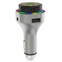 Transmisor FM para Auto AP06 con Bluetooth 5.4, Perilla de Control Giratoria, Cargador USB, Reproductor de Música con Tarjeta TF, Llamadas Manos Libres, Cargador de Teléfono para Pasajeros DC12V