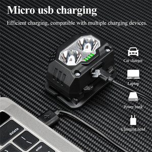 Siêu sáng USB sạc xoay thay đổi không thấm nước dẫn đầu khẩn cấp Đèn pin đèn pha cảm biến đèn pha đèn pha - Product Image 3