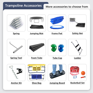<span class=keywords><strong>Trampoline</strong></span> d'intérieur pour enfants de 55 pouces, coloré et abordable, avec filet de sécurité, <span class=keywords><strong>trampoline</strong></span> multicolore pas cher pour enfants - Product Image 6