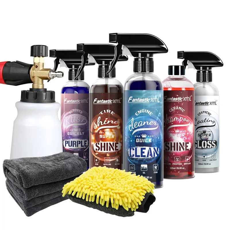 El más nuevo Car Spray Wax Auto Cleaning Liquid Ceramic Spray Coating Car Wash Cleaning Kit Car Cleaning Set