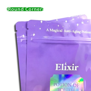 Sac à fermeture éclair en aluminium, Design personnalisé, sacs d'emballage holographiques, emballage de thé, pochette debout - Product Image 4