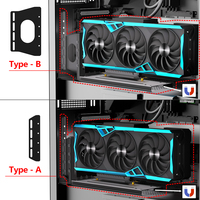 Braket Dudukan GPU 3-Slot Vertikal dari Aluminium Alloy dengan Kabel Riser PCIe 4.0, Docking Station GPU Eksternal untuk Desktop