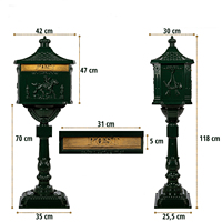 Boîte aux lettres autoportante en aluminium ChengFeng, étanche, antivol, grande capacité, avec serrure à combinaison décorative pour extérieur