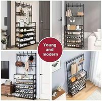 Meilleures ventes en gros 2026 : Meuble de rangement pliable sur pied pour chaussures, manteaux et sacs, avec crochets et penderies, pour chambre, dortoir et organisation domestique