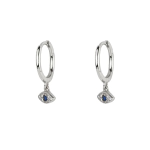 Pendientes de Plata de Ley S925 con Ojos de Diablo, Pendientes de Plata de Ley con Ojos Azules Retro - Product Image 2