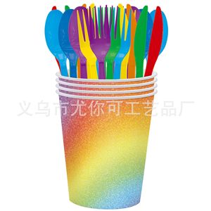 Colorful Wave Sequin <b>Tablecloth</b> <b>Rectangle</b> Digital Printing Birthday Party Decoration Environment Friendly Plastic PE Paper - Product Image 4