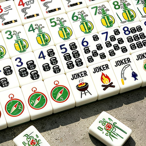 Jeu de Mahjong Américain Thème Hommes Moderne et Portable avec Pieds Pliants et Tuiles en Acrylique pour 4 Joueurs - Product Image 2