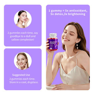Gomitas de Glutatión, 60 Gomitas en Forma de Frambuesa con Colágeno Hidrolizado y Vitaminas, Blanqueamiento de la Piel, Apoyo para Cabello y Uñas - Product Image 4