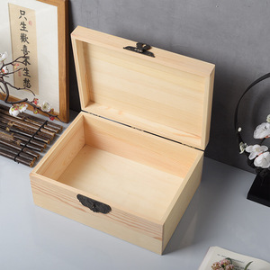 Wooden Jewelry Box Flip Top Storage Cosmetic Organizer <b>Retro</b> Clasp <b>Gift</b> Packaging Box - Product Image 1