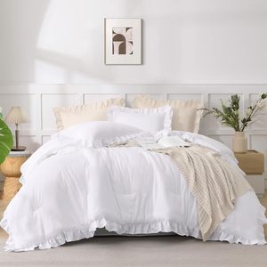 3 Mảnh Ruffle Shabby Chic Comforter Set, Mềm Mại Nhẹ Fluffy Tất Cả Các Mùa Phòng Trang Trí Nội Thất Giường Set Cho Cô Gái Phụ Nữ Thanh Thiếu Niên Con Gái - Product Image 2