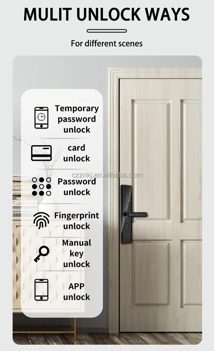 Luxury Aluminum Alloy Remote Control  App Intelligent Digital Keypad Code Smart Fingerprint Lock · image 6