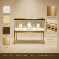 Vitrine de luxe pour bijoux avec verre trempé, design minimaliste pour bijouteries et salles d'exposition