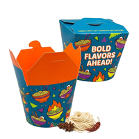 Boîte à nouilles 16oz 26oz, boîte à emporter chinoise en papier blanc de qualité alimentaire, étanche, avec couvercle pliable, logo personnalisé