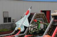 WINUSN Giant Rush, Circuito de Obstáculos Inflable, Circuito de Obstáculos Warcraft con Avión y Tanque