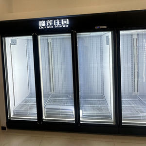 Étagères réglables, réfrigérateur à économie d'énergie, lumières LED, refroidissement par air, réfrigérateur-congélateur universel, présentoir de boissons, roues universelles - Product Image 3