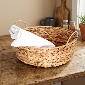Panier de rangement vintage en jonc de mer et jacinthe d'eau tressé à la main, écologique, avec poignée, organisateur de sol suspendu polyvalent, crochets innovants - Product Image 2