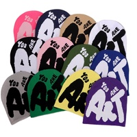 Fabrication LOGO personnalisé hommes femmes Satine ligne unisexe enfant tricoté chapeaux Jacquard réversible Sport hiver acrylique bonnets Image