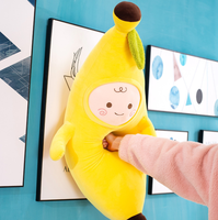 Nouvelle conception, oreiller en forme de banane, poupée kawaii, jouet en peluche émotionnel, peluche super douce, rembourrage en coton PP, cadeau pour enfant