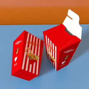 Ranran French Fries Box With Custom Logo And Printing Food Grade Kraft Paper Carton Packaging Box For Chicken Popcorn And Snacks