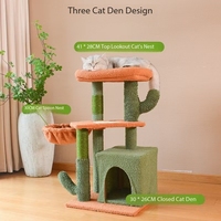 4-Layer 3-Nest Cactus Cat Climbing Frame Sisal Sword Hemp 3 Bed Tower Kitten Toy Climbing Tree Scratch Column Jump Carton