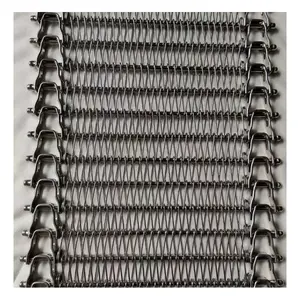 304 314 316 Stainless Steel Spiral Wire Chain Driven Metal Wire Mesh Conveyor Belt For Freezing