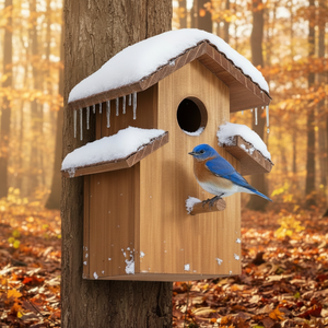 <span class=keywords><strong>Casa</strong></span> para Mascotas de <span class=keywords><strong>Madera</strong></span> Ecológica Impermeable para Animales Pequeños, <span class=keywords><strong>Madera</strong></span> Maciza para Uso en Exteriores, para Montaje en Poste - Product Image 6