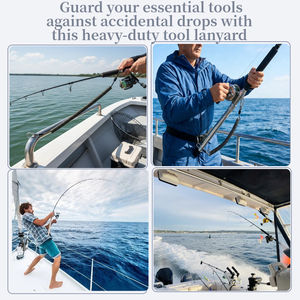 Cordon <span class=keywords><strong>de</strong></span> sécurité robuste pour canne à pêche avec crochet métallique, sangle <span class=keywords><strong>de</strong></span> protection épaissie en fil d'acier élastique, corde à ressort anti-perte en PU pour la protection <span class=keywords><strong>de</strong></span> la canne - Product Image 3