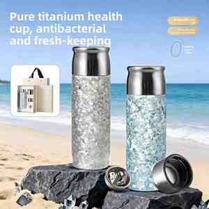 410ml Pure Titanium Insulated Mug Magnetic Lid, Bulk Business Gift Cup with Custom Logo Service - Product Image 2