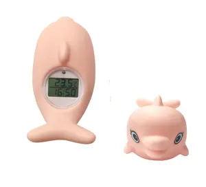 En çok satan yunus bebek banyo ve saat ile oda termometresi, alarm uyarı ile Babi dijital bebek küvet termometre