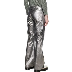 Shiny Puddle <b>Flare</b> Pants <b>for</b> <b>Men</b> Coated Waterproof & Breathable Solid Pattern <b>for</b> <b>Jeans</b> - Product Image 2